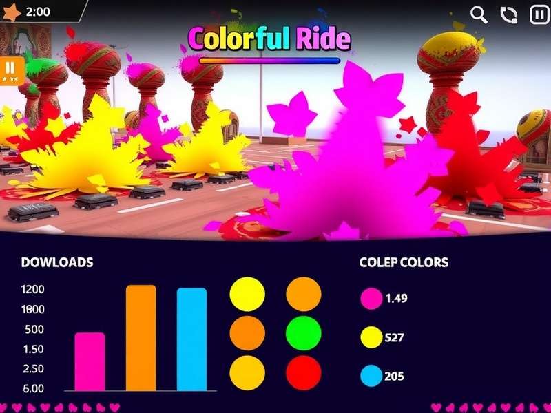Colorful Holi Ride download statistics across Indian regions